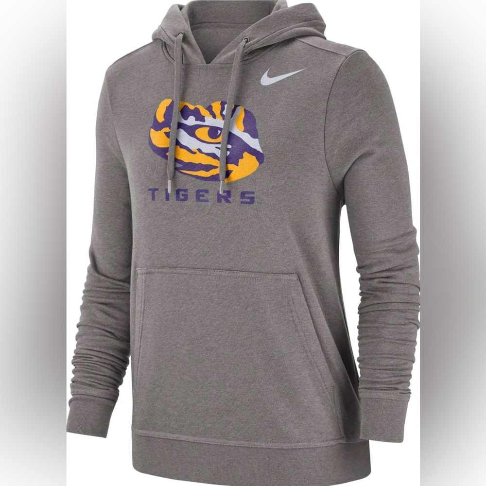 Nike Women’s LSU Tigers Grey Club Fleece Pullover Hoodie